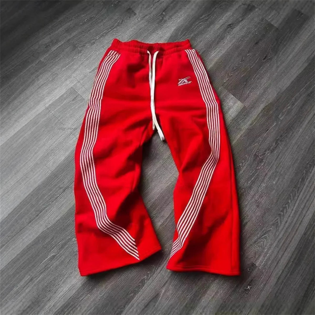 Y2K Wide Leg Cargo Sweatpants – Drawstring Jogger Pants for Women & Men