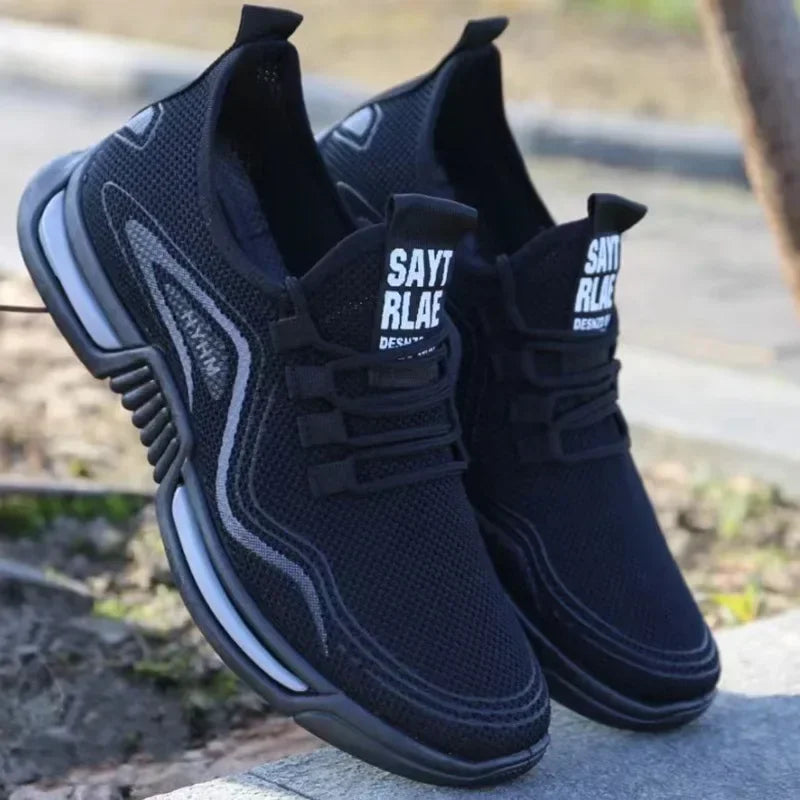 Zapatillas de moda sin cordones para hombre | Zapatillas de gimnasio y para caminar, transpirables y antideslizantes