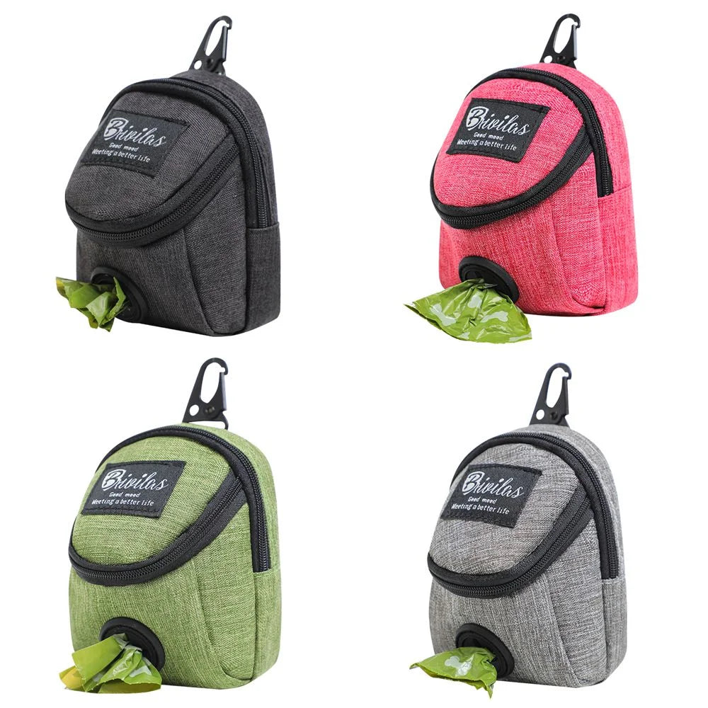 Dog Treat Pouch & Poop Bag Dispenser — Clip-On Waist Bag