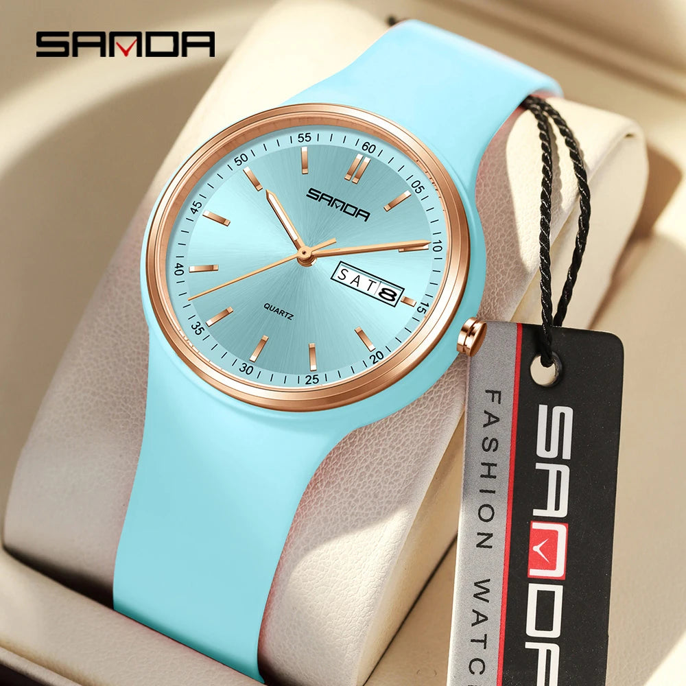 SANDA 6213 Women's Sport Digital Watch | Dual Calendar | Luminous | Water Resistant | 8 Colors