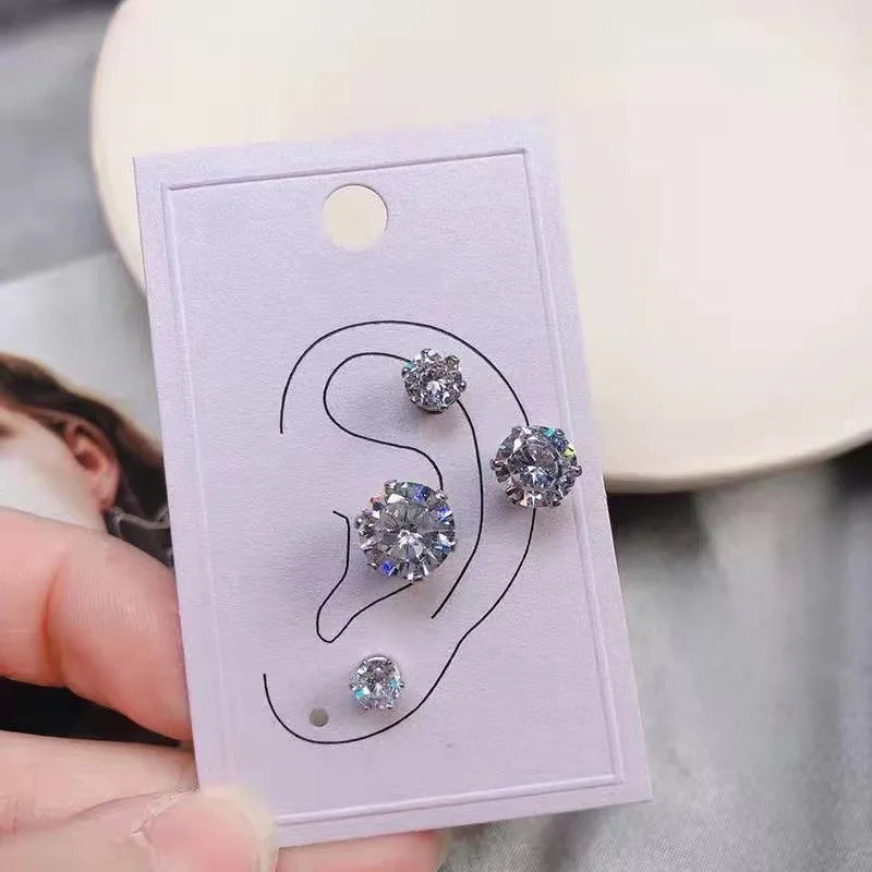 Pendientes Magnéticos de Cristal con Diamantes de Imitación – Sin Perforación, Unisex