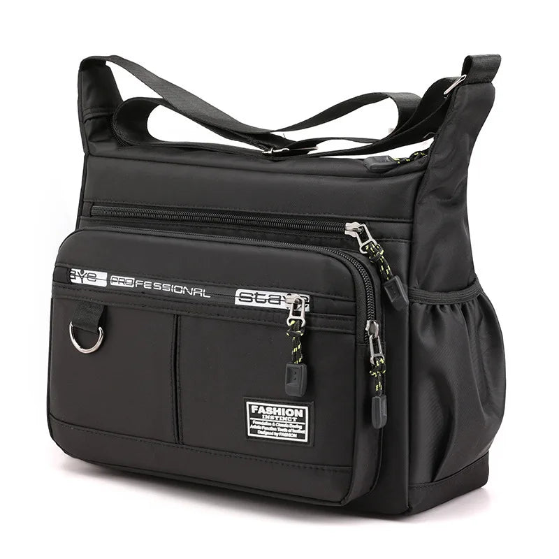 Oxford Shoulder Bag — Large Capacity Multi-Pocket Crossbody Messenger Bag