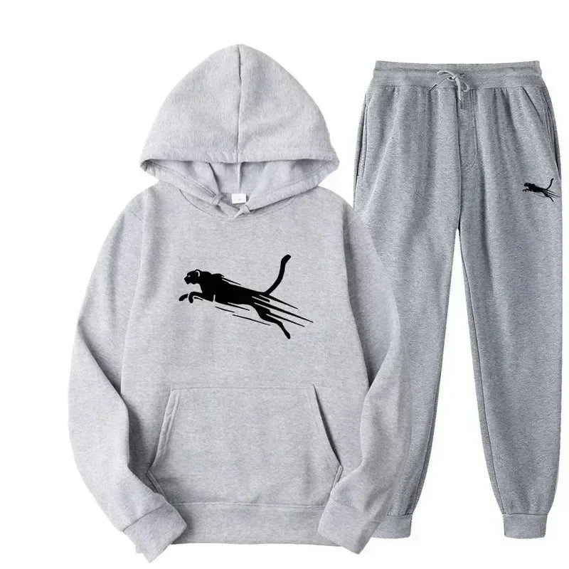 Printed Hoodie & Drawstring Pants Set
