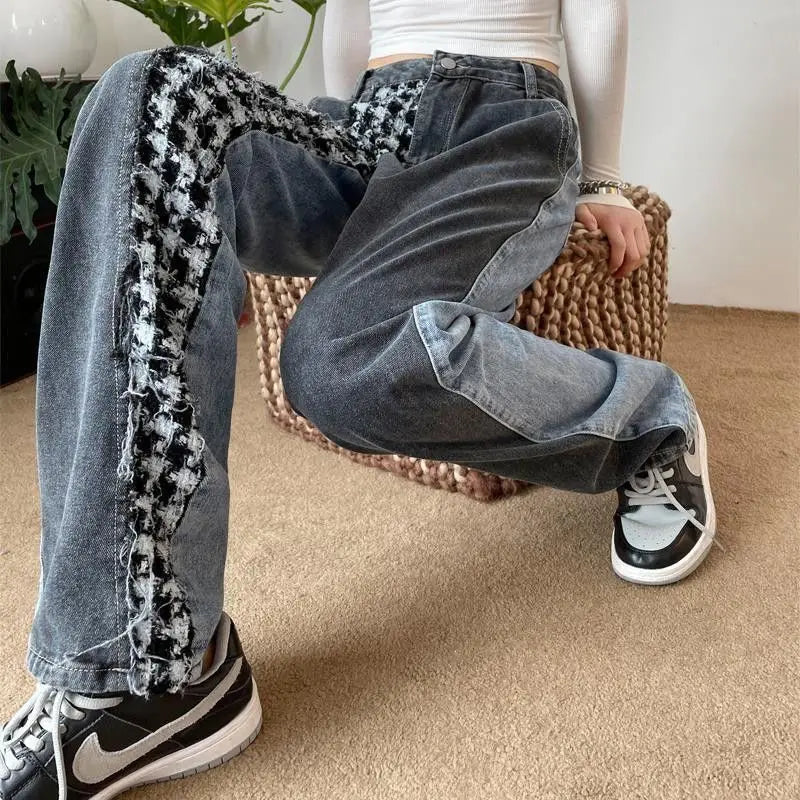 Y2K Baggy Straight-Leg Jeans – Vintage Blue