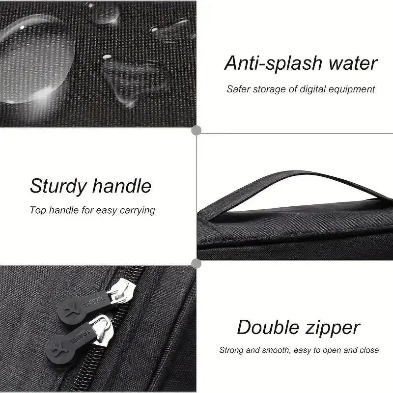 Waterproof Cable & Electronics Organizer Bag – Travel Tech Pouch
