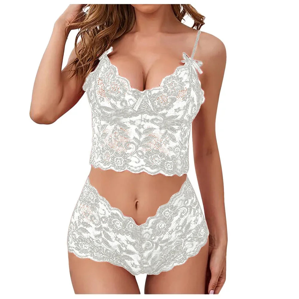 Floral Lace Lingerie Set — Sexy Women's Underwear Suit with Delicate Print