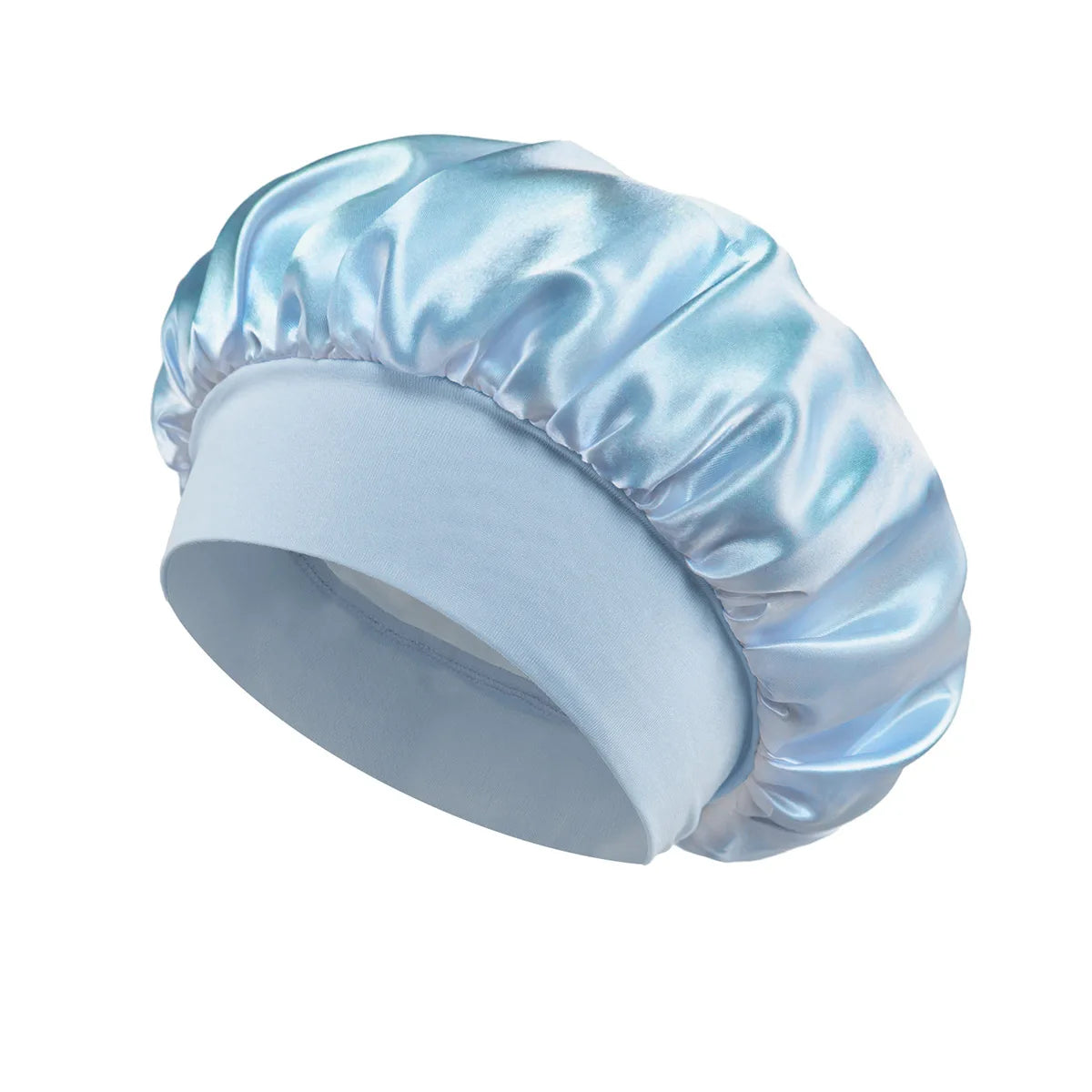 1 unidad de gorro de satén de seda suave con forro, gorro de satén grande para el cabello, gorro de ducha para dormir, envoltura para el cabello largo, herramienta de salón