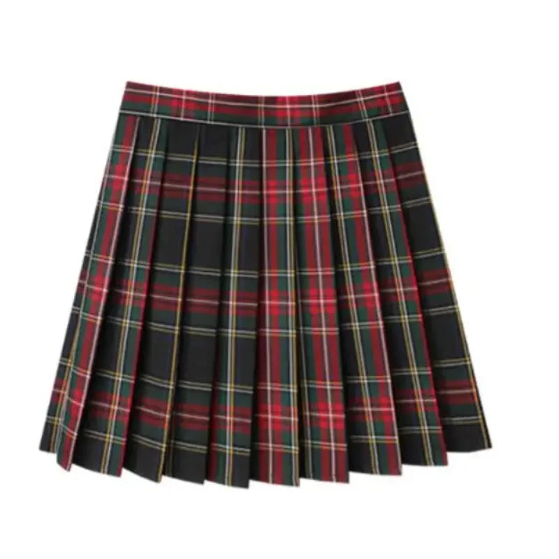 Plaid Pleated Mini Skirt