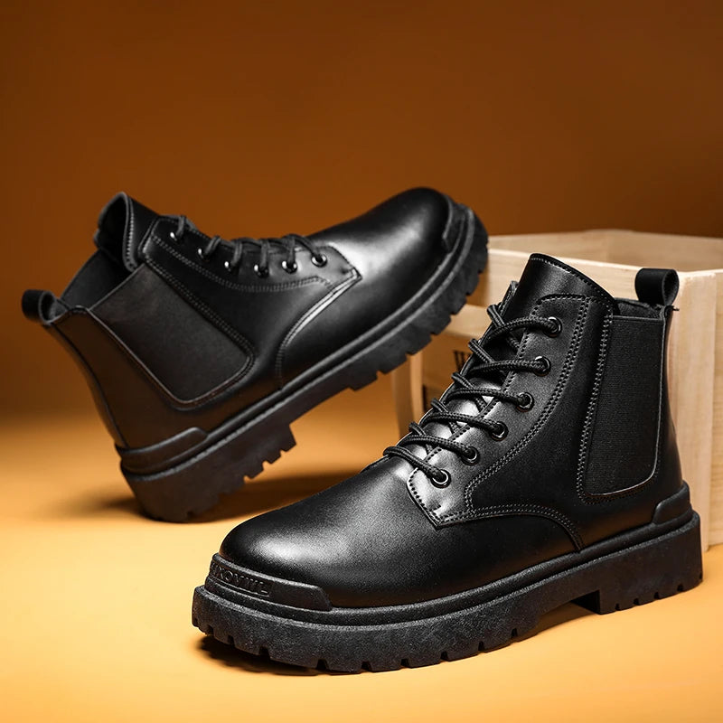 Men's Leather Ankle Boots – Outdoor Hiking, Work & Casual Wear