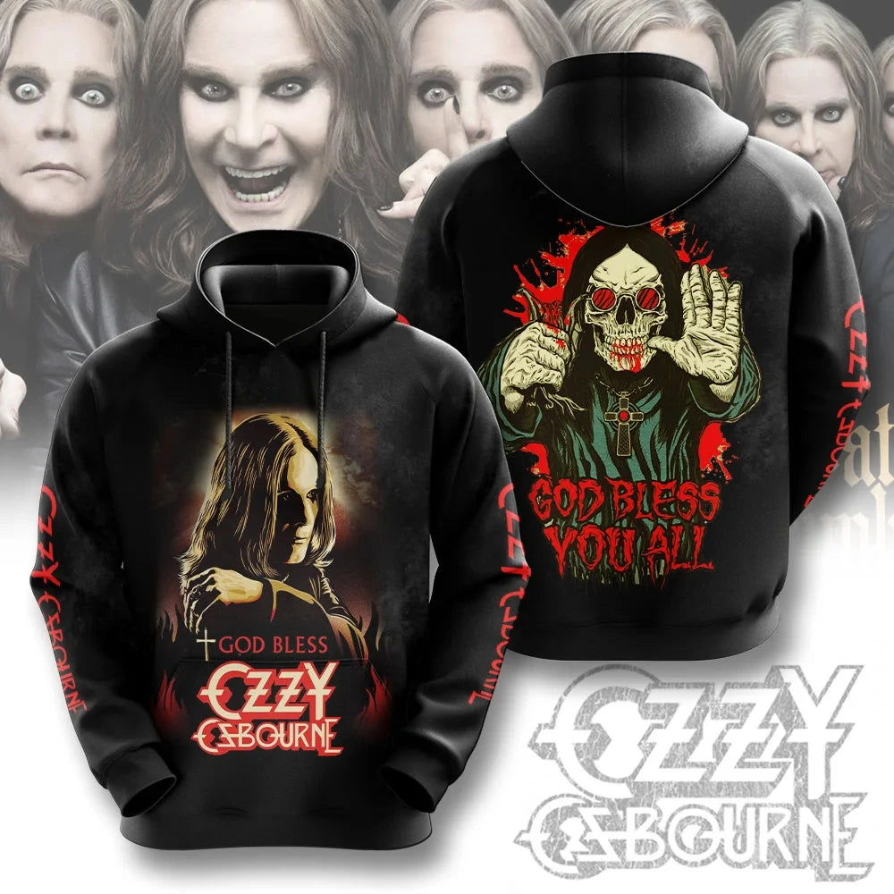 Ozzy Osbourne 3D Print Unisex Oversized Hoodie – Rock Band Fan Sweatshirt