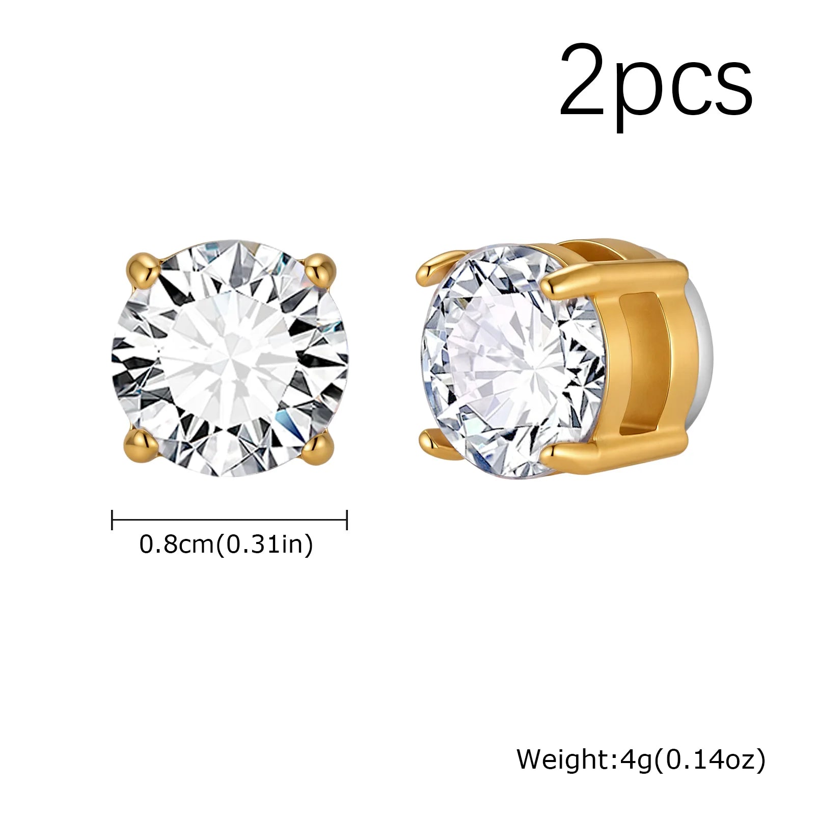 Magnetic Clip-On Zircon Earrings – No Piercing Required