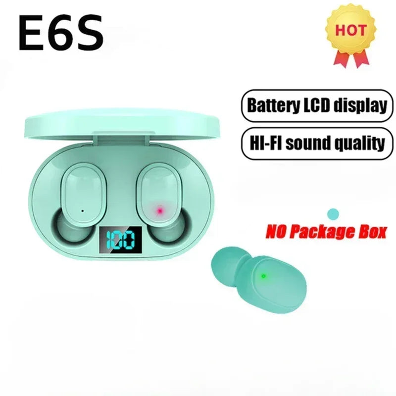E6S Wireless Earbuds – TWS Bluetooth, Active Noise Cancelling, Waterproof, Built-in Mic