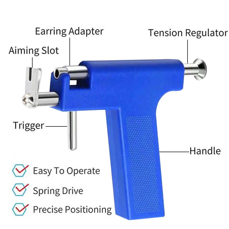 Professional Ear Piercing Kit – Gun + 98 Stainless Steel Studs