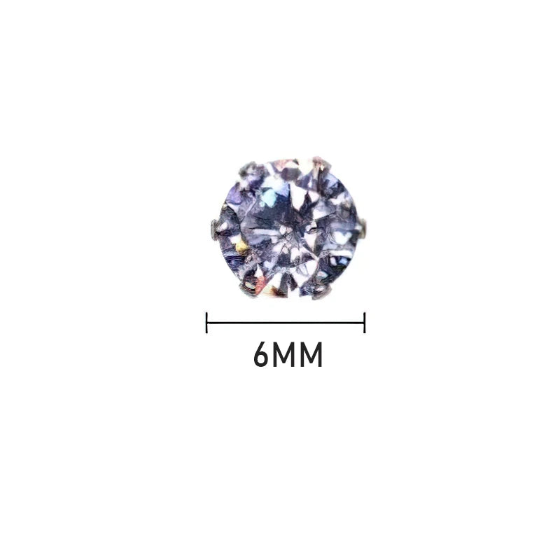 6-Prong Magnetic Clip-On Crystal Earrings – No Piercing, Adjustable Size