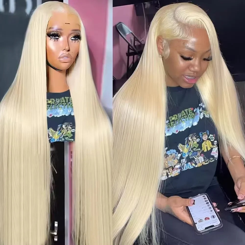 613 Honey Blonde HD Lace Front Wig – Straight & Body Wave | Brazilian Human Hair