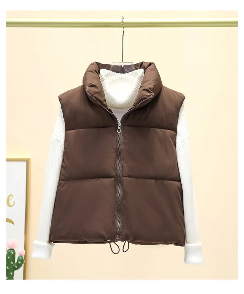 Cropped Quilted Puffer Vest – 5 Colors