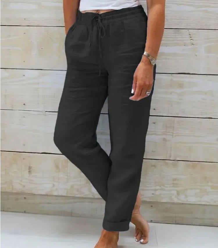 Women's Cotton Linen Casual Pencil Pants