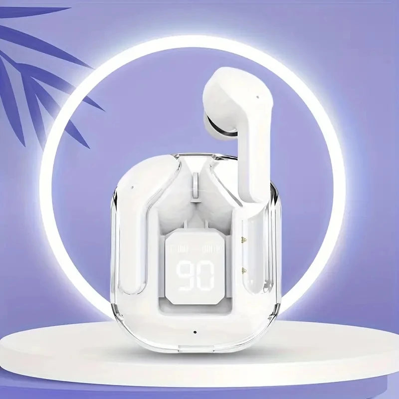 T2 Wireless Earbuds – Transparent Case, HiFi Sound, LED Display, Built-in Mic