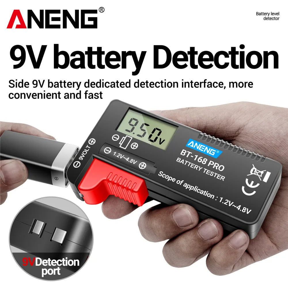 ANENG BT-168 PRO Digital Battery Tester – Universal LCD Capacity Checker