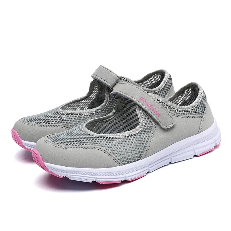 Women's Breathable Mesh Sneakers – Lightweight Vulcanized Walking & Work Shoes