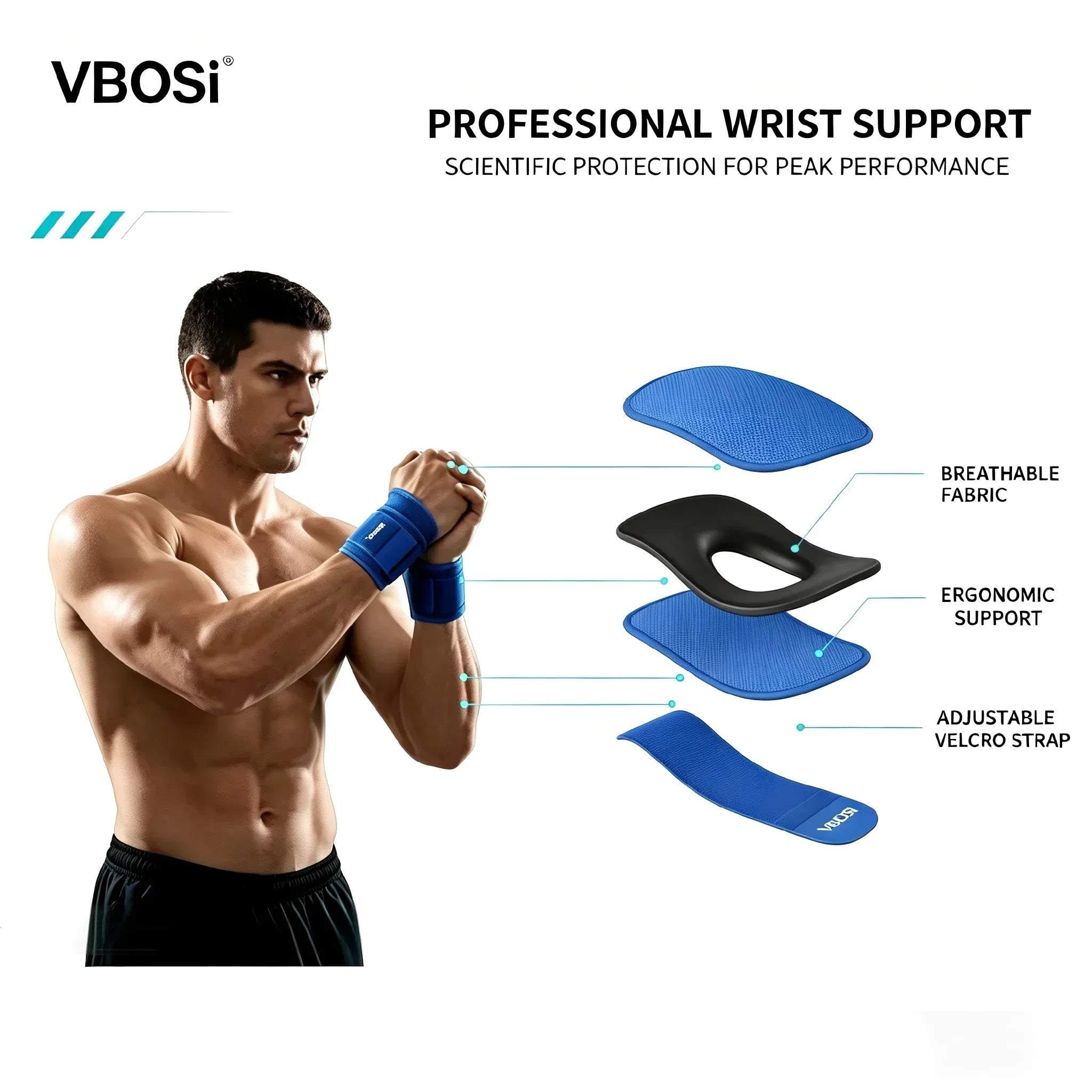 Unisex Adjustable Compression Wrist Support Brace – Sports & Tendonitis Relief