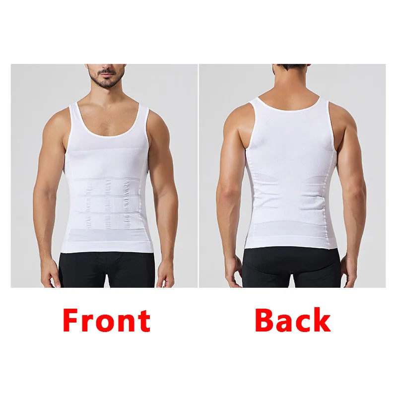 YBFDO Chaleco de compresión adelgazante para hombre, camiseta sin mangas, control de abdomen, para pérdida de peso, faja sin costuras