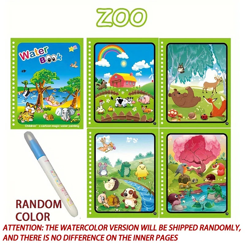 Magic Water Drawing Book – Reusable Montessori Coloring Book for Kids