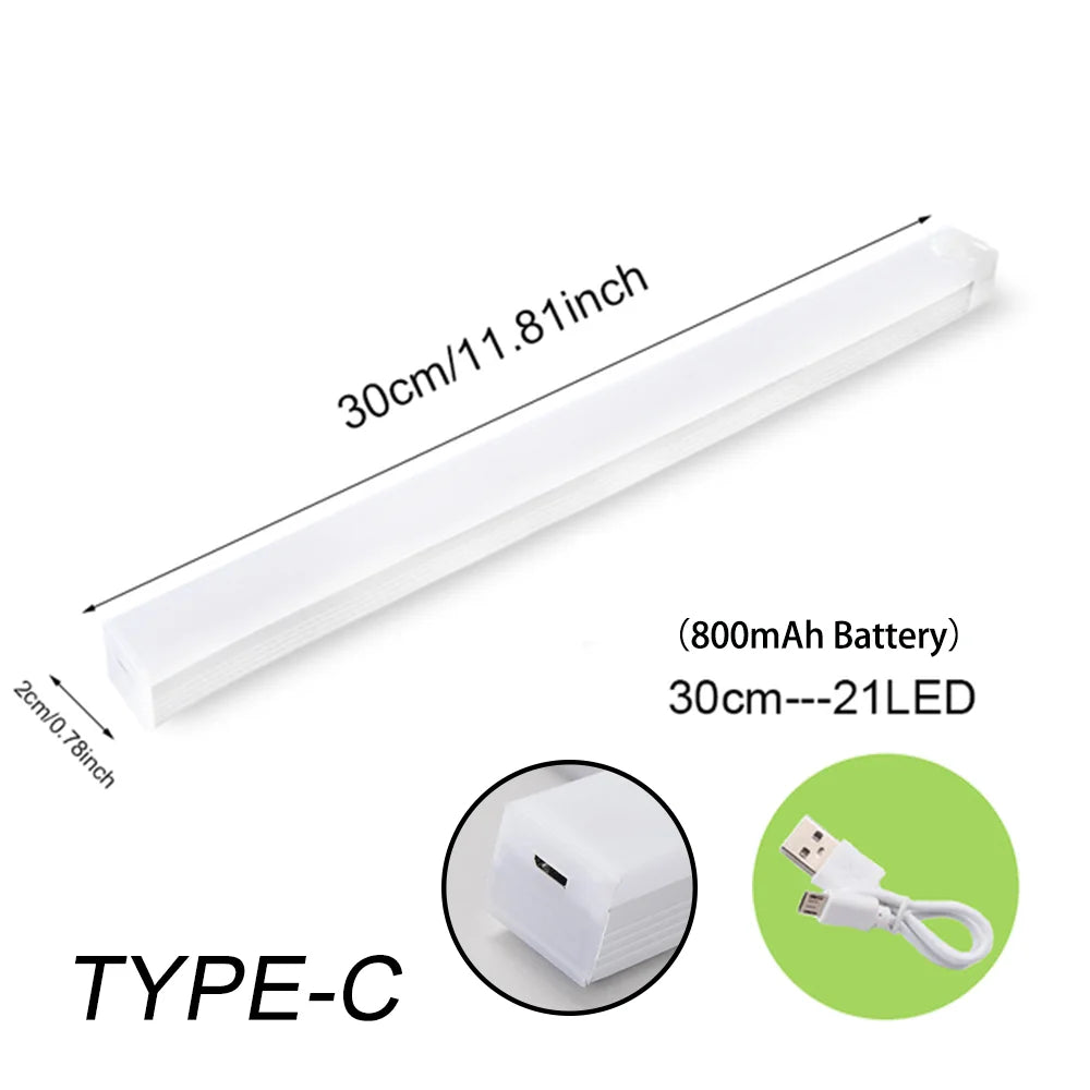 Motion Sensor LED Night Light – USB-C Rechargeable, Warm & Cool White, 4 Sizes