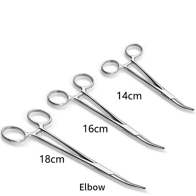 Stainless Steel Locking Hemostat Forceps — Straight & Curved Tip Clamps
