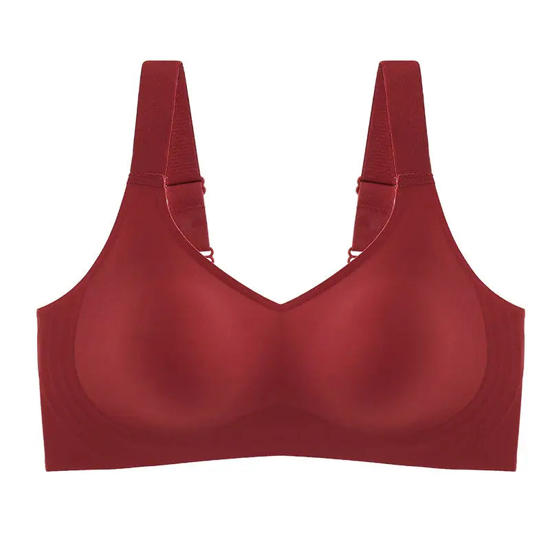 Women's Seamless Push-Up Bra – Wire-Free Molded Cup Deep V Adjustable Straps Plus Size