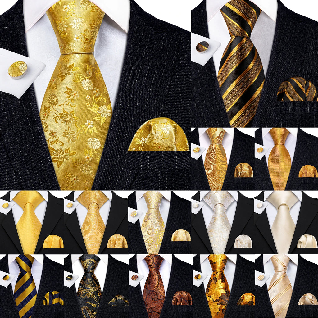 Jacquard Necktie, Pocket Square & Cufflinks Set – Unisex Gift