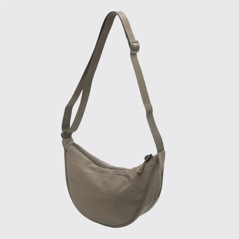 Nylon Padded Crossbody Shoulder Bag — Lightweight Travel Messenger Bag for Women