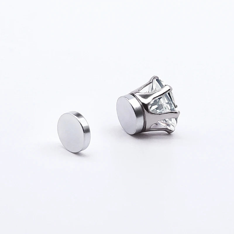 Pendientes Magnéticos de Cristal con Diamantes de Imitación – Sin Perforación, Unisex