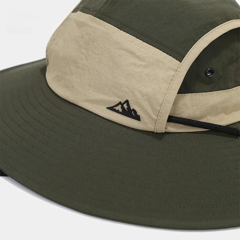 Gorro de protección solar de verano para mujer y hombre, para senderismo, pesca, visera, gorra de ala ancha con chal, de secado rápido, de pescador