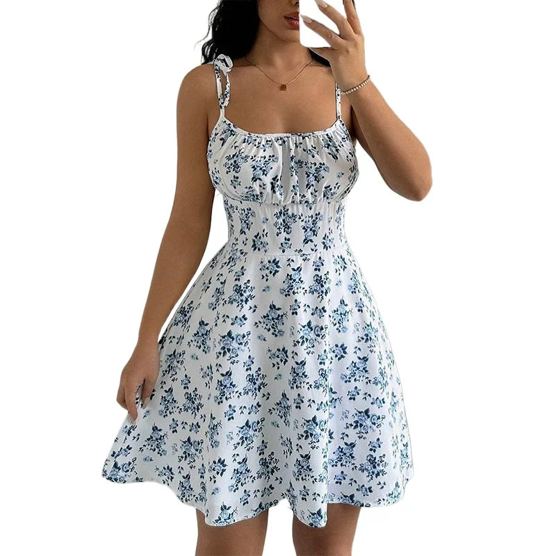 Women's Floral Spaghetti Strap Mini Dress