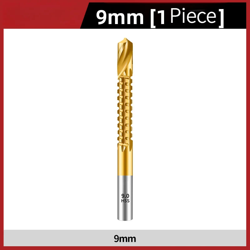 TG Multifunctional Titanium Plated Saw Drill Bit 3-13mm for Woodworking with Serrated Flute Design