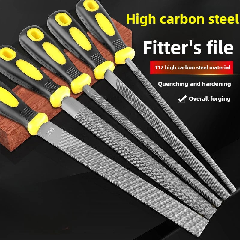 High-Carbon Steel Mini File Set — Coarse Double-Cut Files for Metal & DIY Work