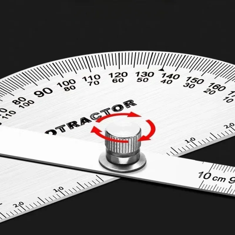 Stainless Steel Protractor & Angle Finder — Multi-Angle Measuring Ruler