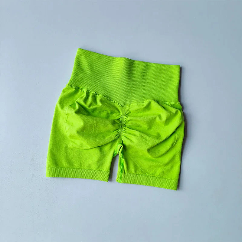 Peach Hip Lifting Sports Shorts – Women's High Waist Seamless Yoga Shorts