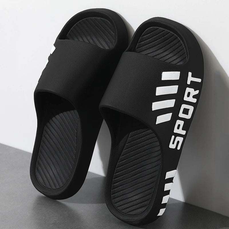 Pantuflas de Moda de Verano para Hombres, Sandalias de Interior y Exterior, Chanclas de Playa, Zapatillas Masculinas de Suela Gruesa, Deslizadores Antideslizantes de Verano para Ducha de Hombres