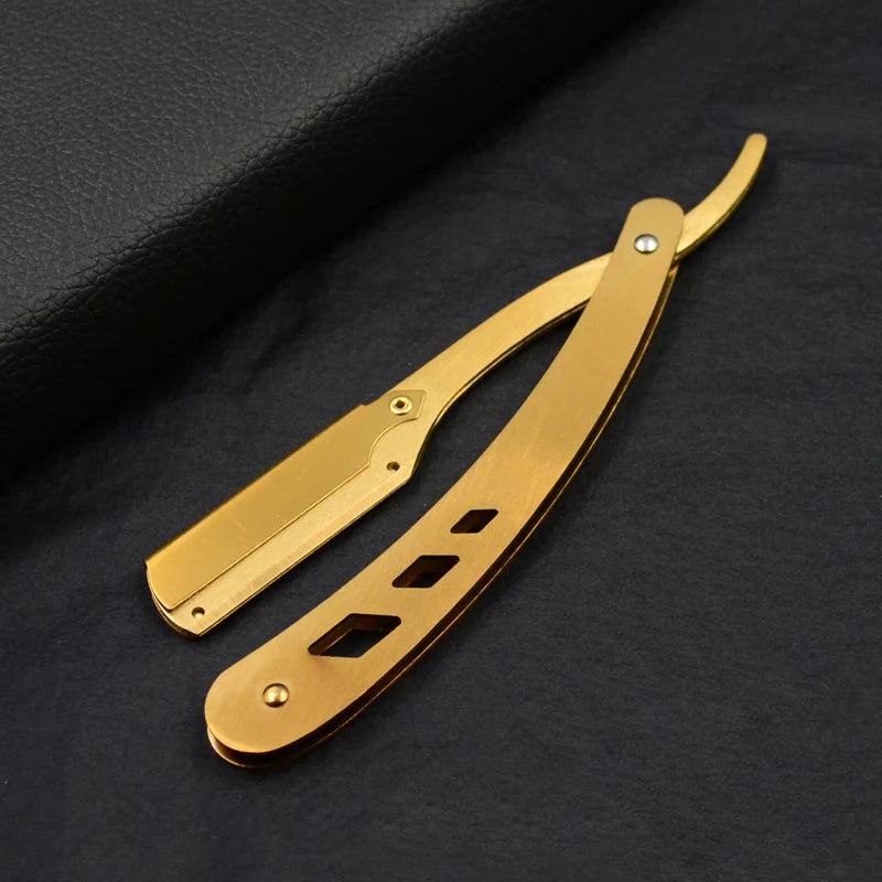 Men's Barber Shaving Razor & Blades Set — Antique-Style Professional Straight Razor