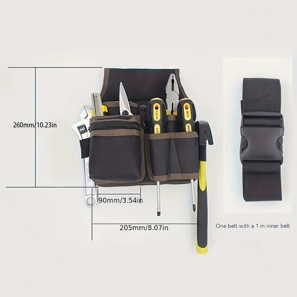 Electrician Tool Waist Bag — Nylon Belt Pouch for Hardware & Power Tools