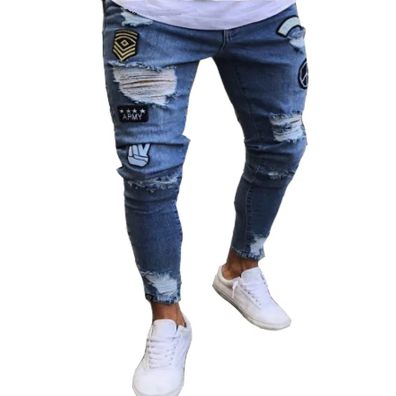 Men's Stretch Slim Jeans — Washed Vintage Denim