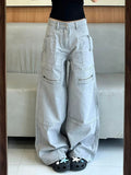 Women's Y2K High Waist Baggy Wide Leg Cargo Jeans