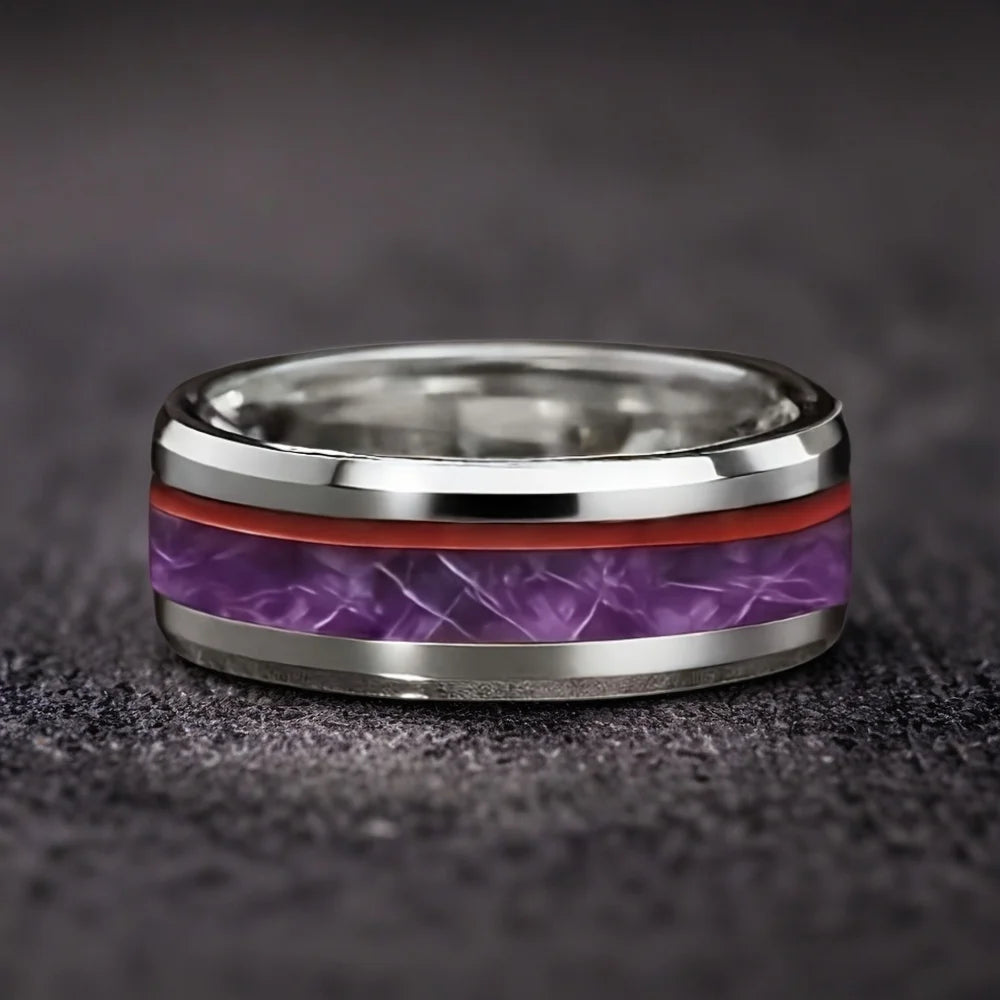 Cyberpunk 8mm Stainless Steel Ring | Gothic Punk Biker Jewelry for Men & Women
