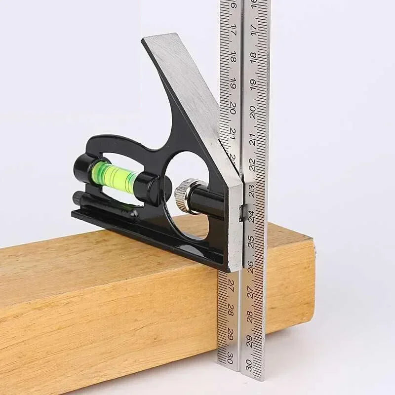 Combination Square & Angle Measuring Tool Set — Stainless Steel, 12" / 300mm