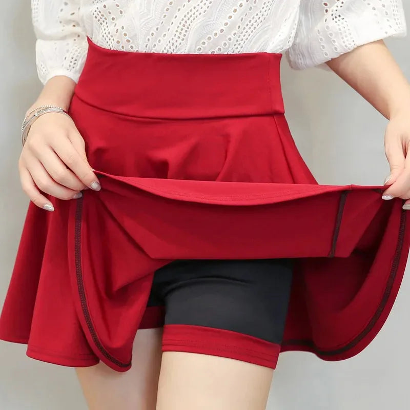 Pleated Flared Mini Skirt