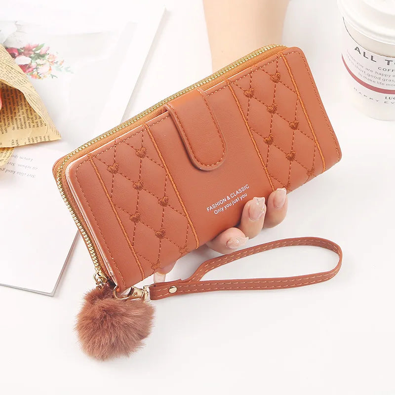 Women's Long Wristlet Wallet — Large Capacity Card Organizer & Coin Purse