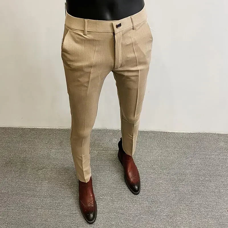 Men's Thickened Woolen Suit Pants - Slim Fit (28-36)