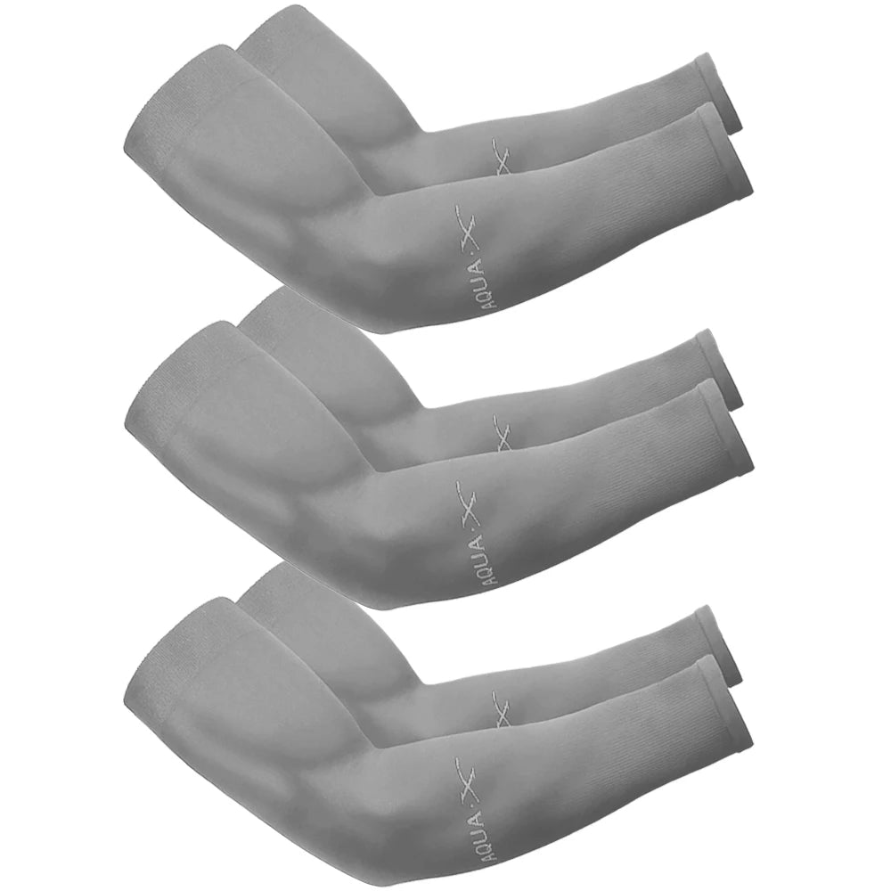 Ice Silk Sun Protection Arm Sleeves – 3 Pairs, Unisex